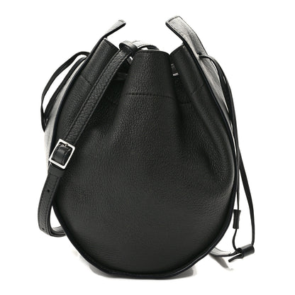 The Row Grained Calfskin Drawstring Pouch Black 1 of 9