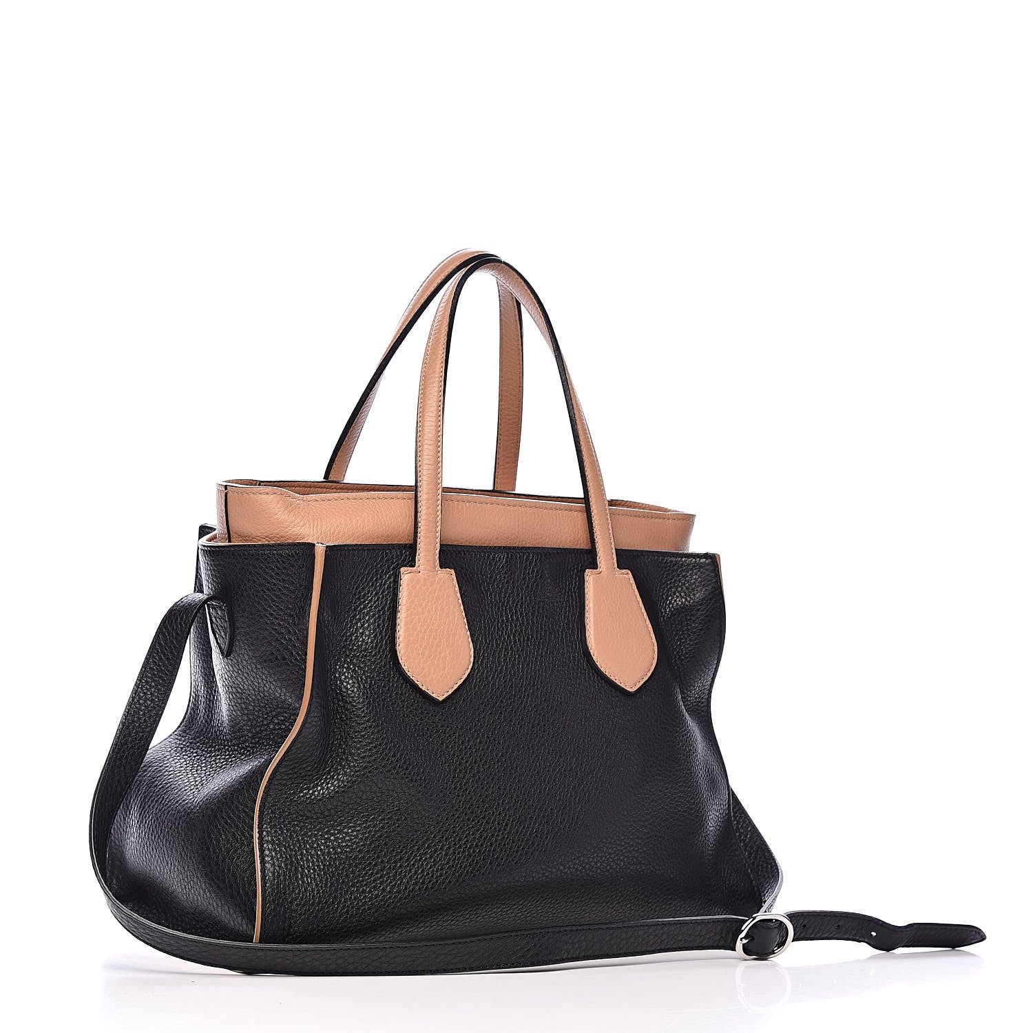 Gucci Cellarius Calfskin Bi-Color Ramble Layered Tote Black Camelia 3 of 11