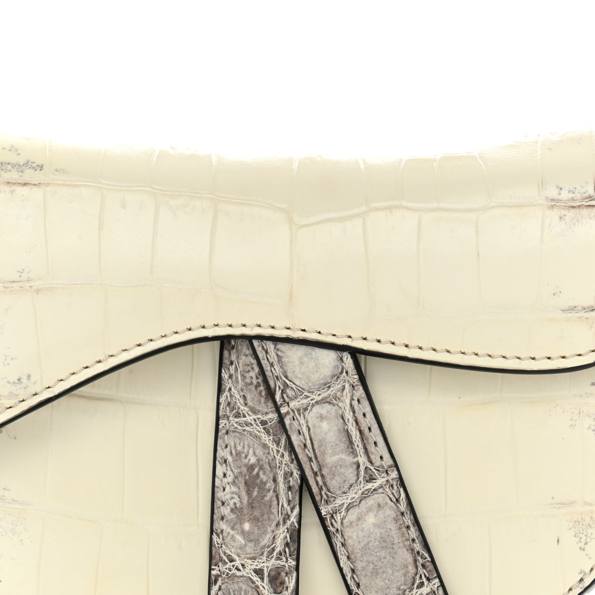 Christian Dior Niloticus Crocodile Himalaya Mini Saddle Bag Latte 8 of 11