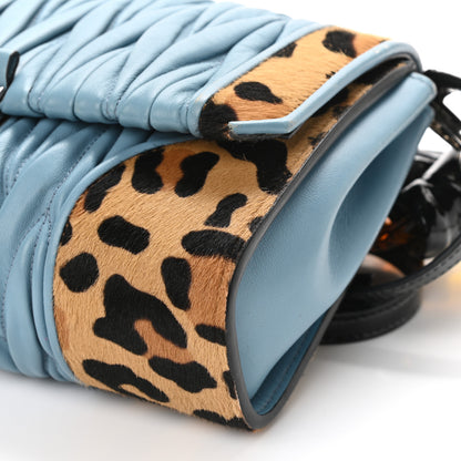 Miu Miu Cavallino Leopard Print Nappa Matelasse Patch Shoulder Bag Miele Moro 6 of 10