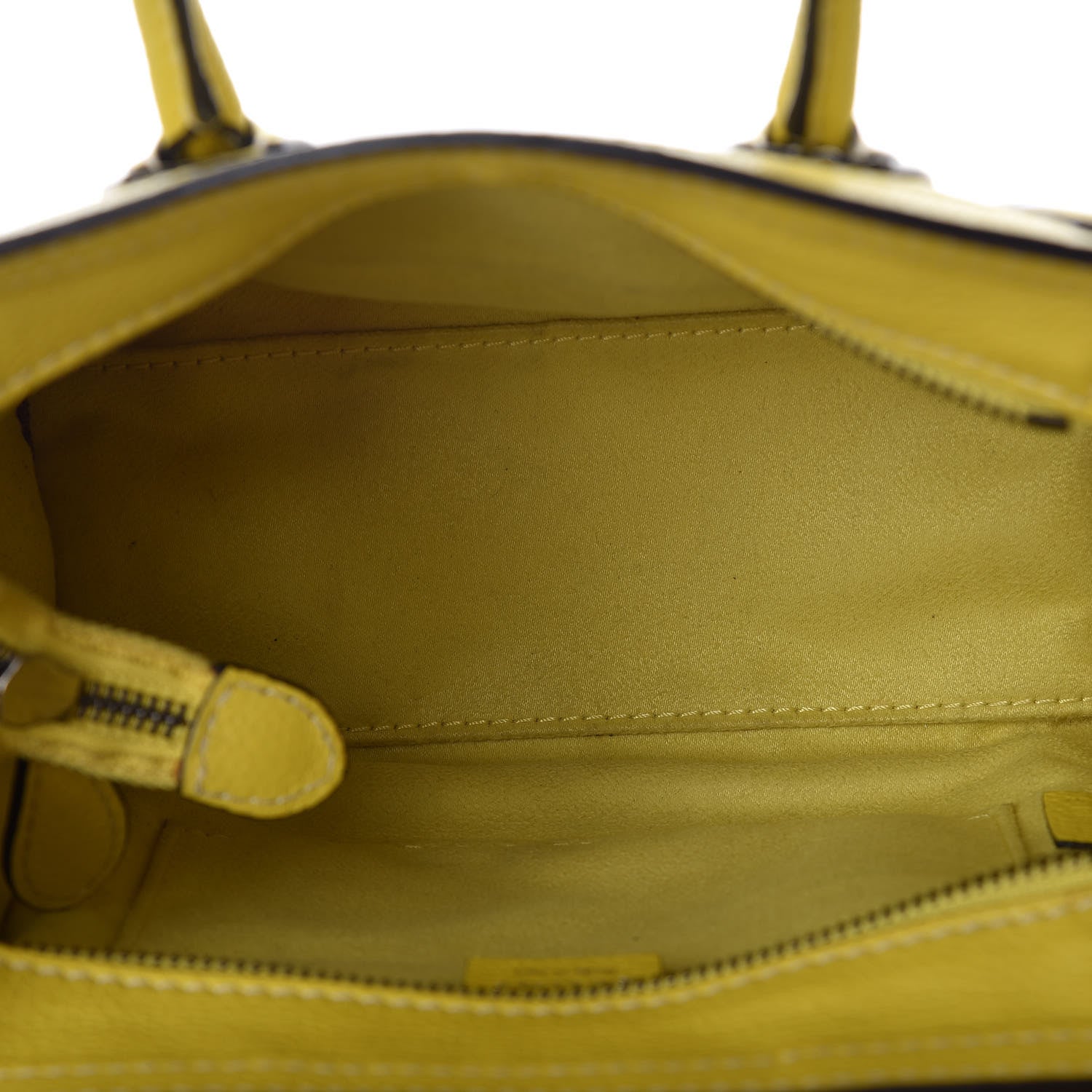 Celine Drummed Calfskin Nano Luggage Citron 5 of 12