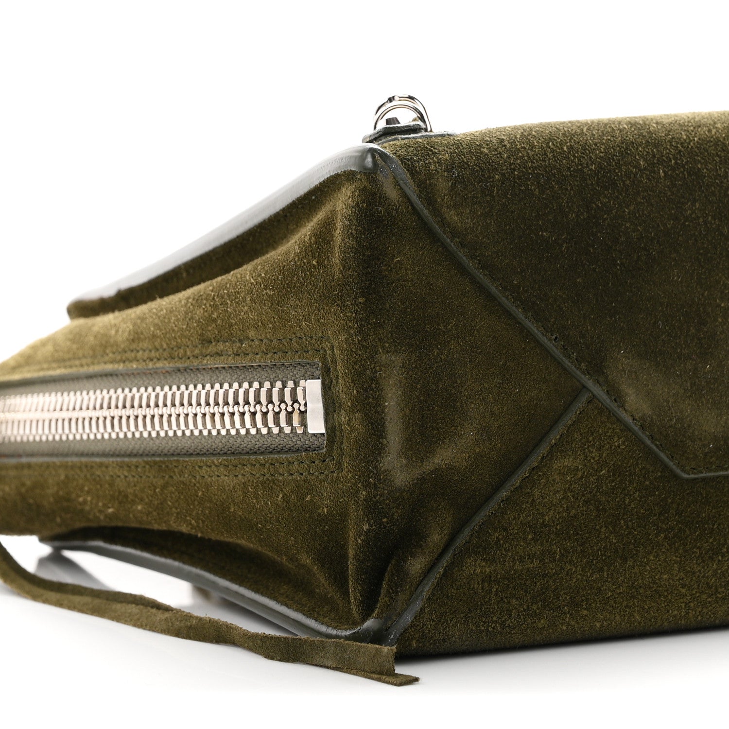 Balenciaga Baby Daim Calf Suede Papier Mini A4 Zip Around Tote Vert Militaire 9 of 10