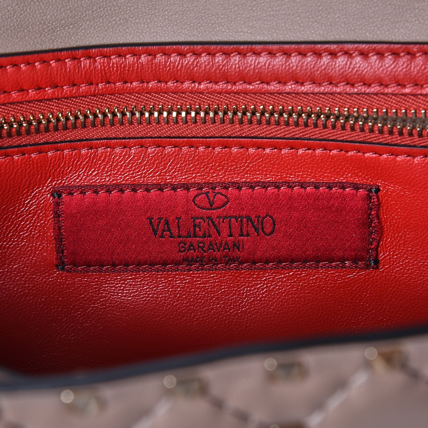Valentino Garavani Lambskin Rockstud Spike Wallet on Chain Poudre 8 of 11