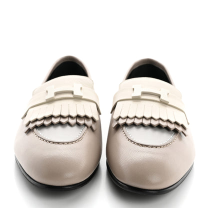 Hermes Goatskin Womens Royal Loafers 41 Multicolore Beige Mastic 3 of 12