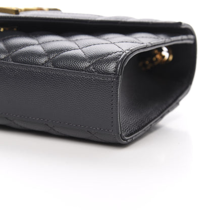 Saint Laurent Grain De Poudre Textured Mixed Matelasse Triquilt Small Monogram Satchel Dark Smoke 10 of 12