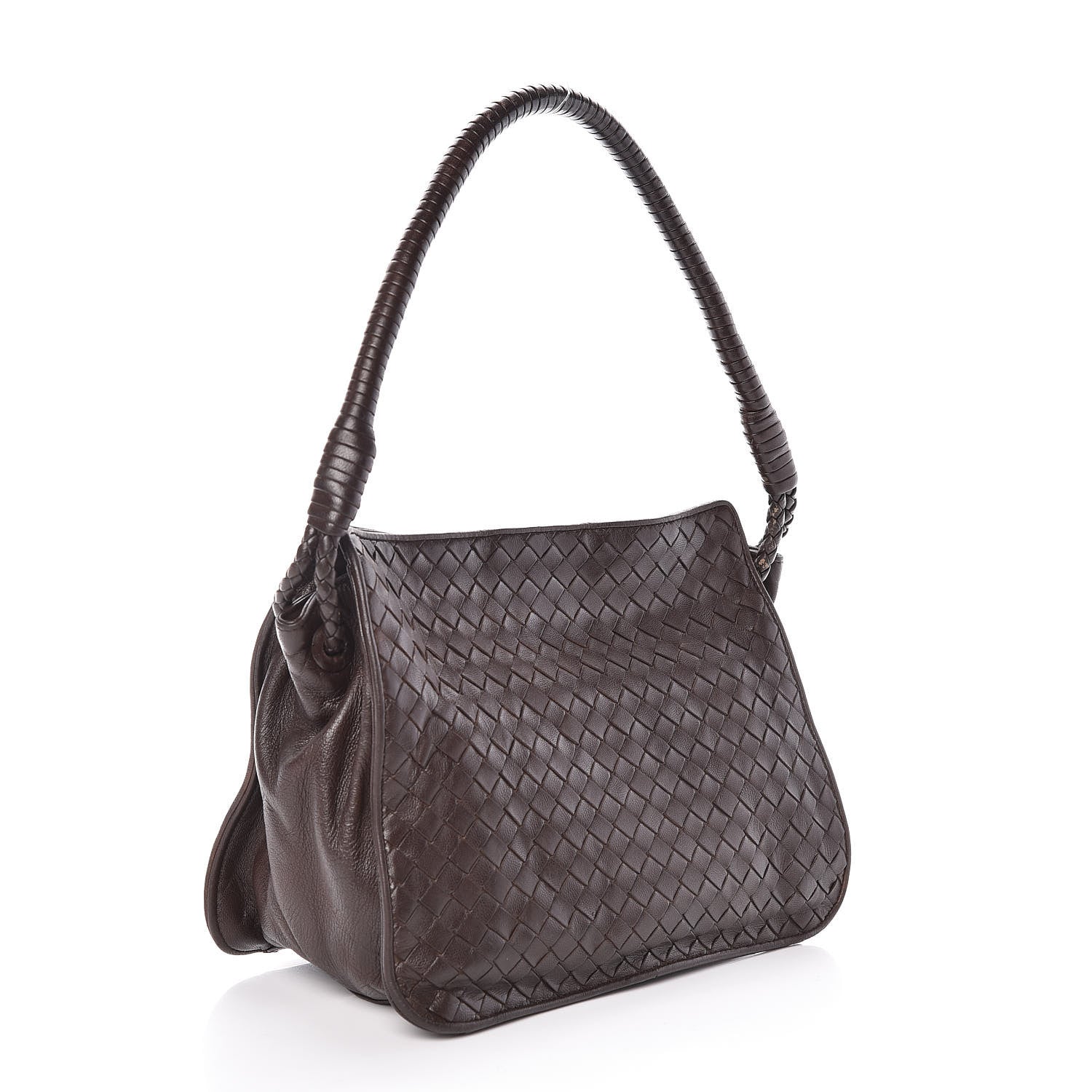 Bottega Veneta Nappa Intrecciato Shoulder Bag Ebano 3 of 9