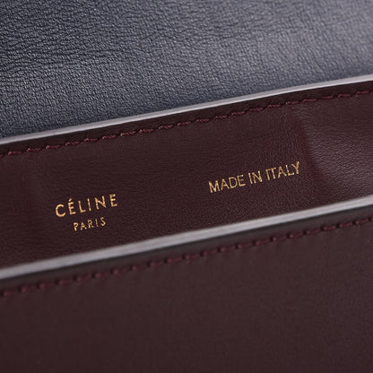 Celine Smooth Calfskin Suede Medium Tri-Color Trapeze Burgundy 6 of 7