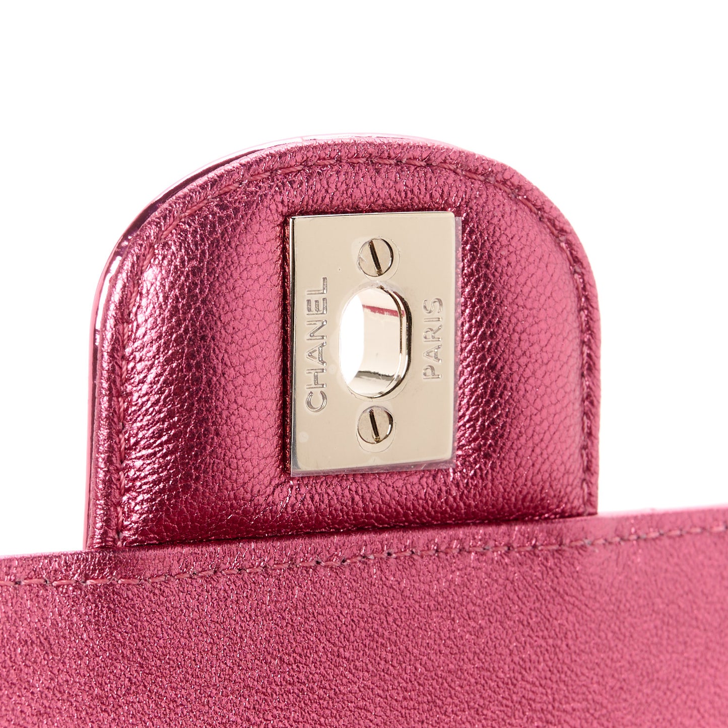 Mirror Calfskin Metallic Lambskin Quilted Hollywood Boulevard Mini Flap With Star Coin Purse Pink