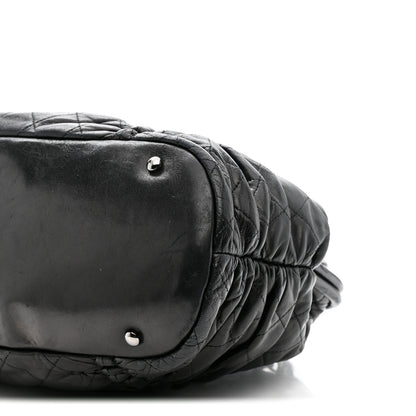 Chanel Lambskin Quilted Sharpei Frame Tote Black 10 of 16