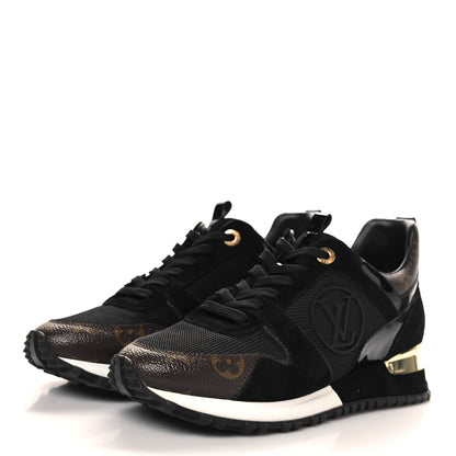 Louis Vuitton Suede Monogram Run Away Sneakers 37 Black 4 of 9