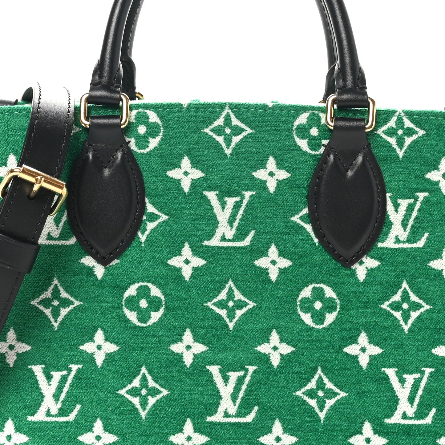 Jacquard Velvet Monogram Onthego PM Green