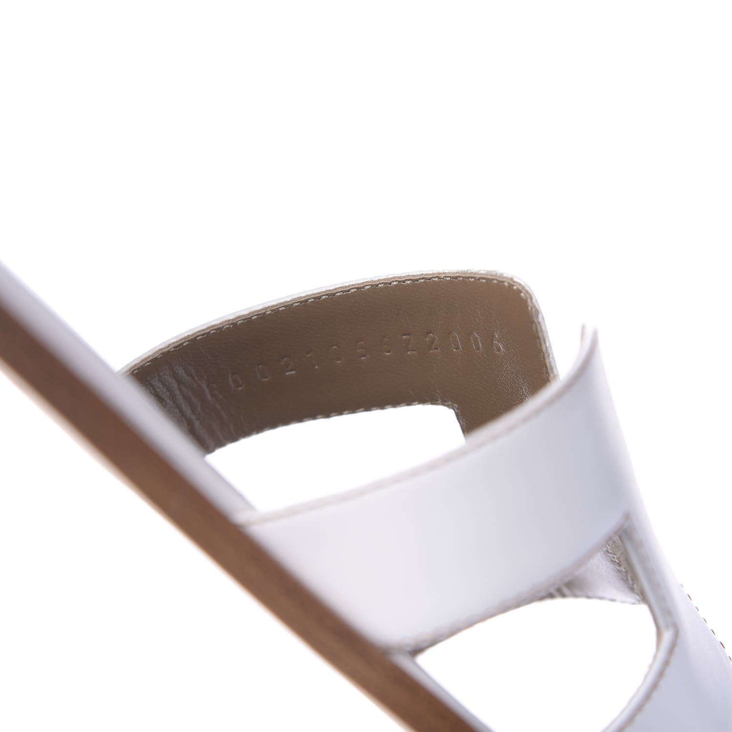 Hermes Box Calfskin Oran Sandals 36.5 White 8 of 9