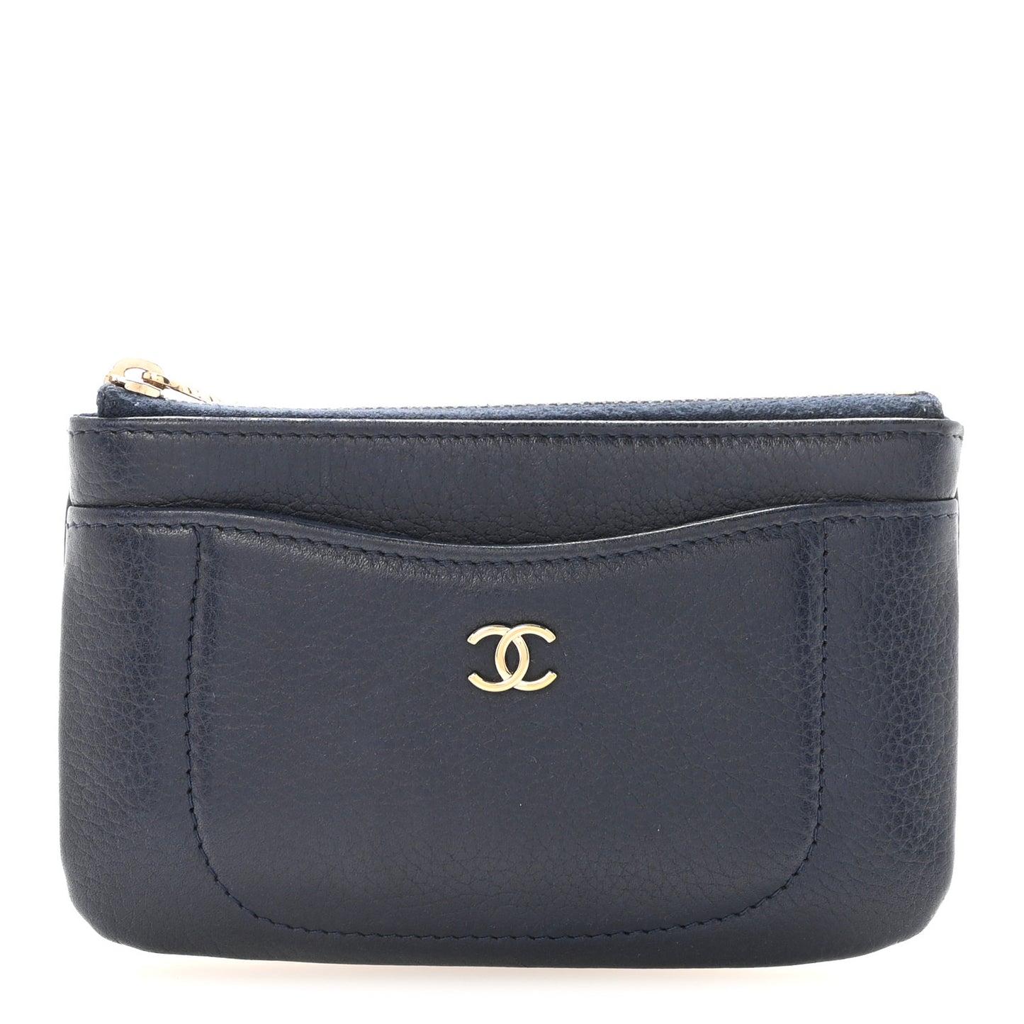 Grained Calfskin Neo Executive Cosmetic Case Navy