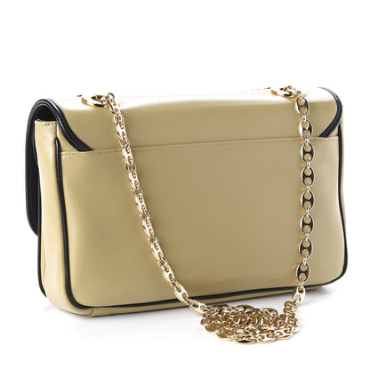 Gucci Azalea Calfskin Bi-Color Small Marina Chain Shoulder Bag Beige Black 3 of 10