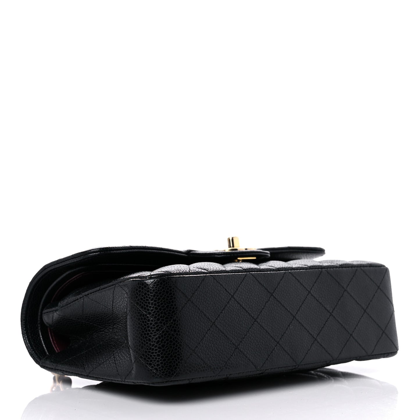 Caviar Quilted Small Double Flap Black