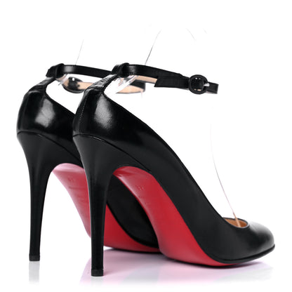 Christian Louboutin Shiny Nappa Chironde Ankle Strap Pumps 38 Black 4 of 9