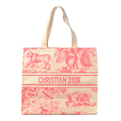 Christian Dior Straw Dioriviera Tote Pink 1 of 7