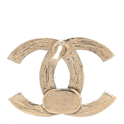 Chanel Metal Crystal CC Chain Cuff Earrings Gold 4 of 5
