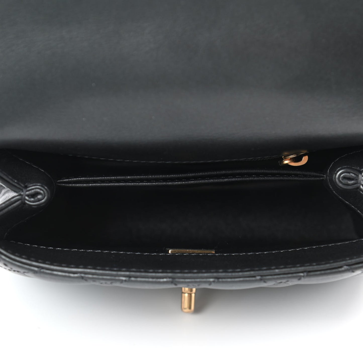 Calfskin Crystal Quilted Extra Mini Coco Handle Flap Black