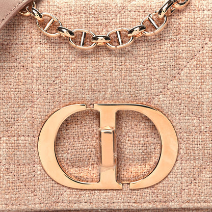 Christian Dior Linen Macrocannage Small Caro Bag Rose 8 of 10