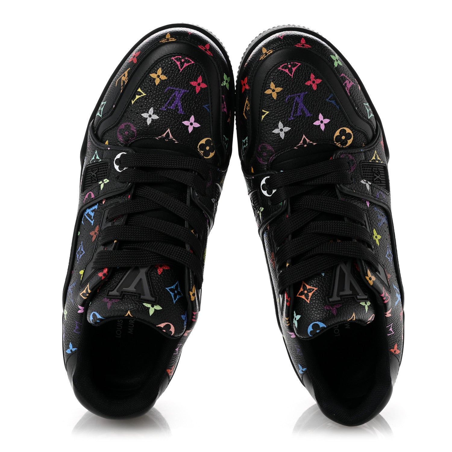Louis Vuitton LV X TM Calfskin Monogram Multicolor Womens LV Trainer Sneakers 37.5 Black 2 of 10