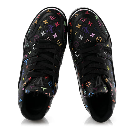 Louis Vuitton LV X TM Calfskin Monogram Multicolor Womens LV Trainer Sneakers 37.5 Black 2 of 10