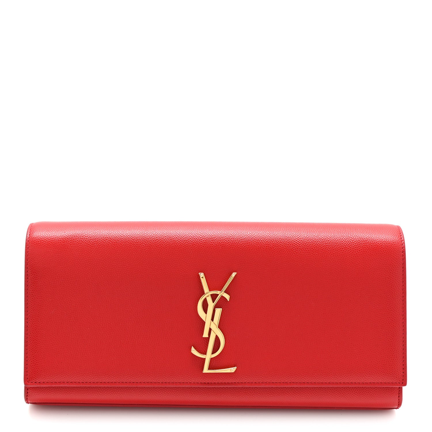 Saint Laurent Grain De Poudre Classic Monogram Cassandre Clutch Rouge Orient 1 of 7