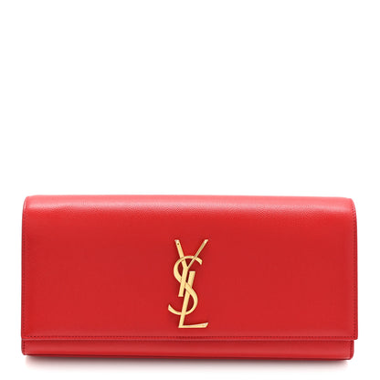 Saint Laurent Grain De Poudre Classic Monogram Cassandre Clutch Rouge Orient 1 of 7
