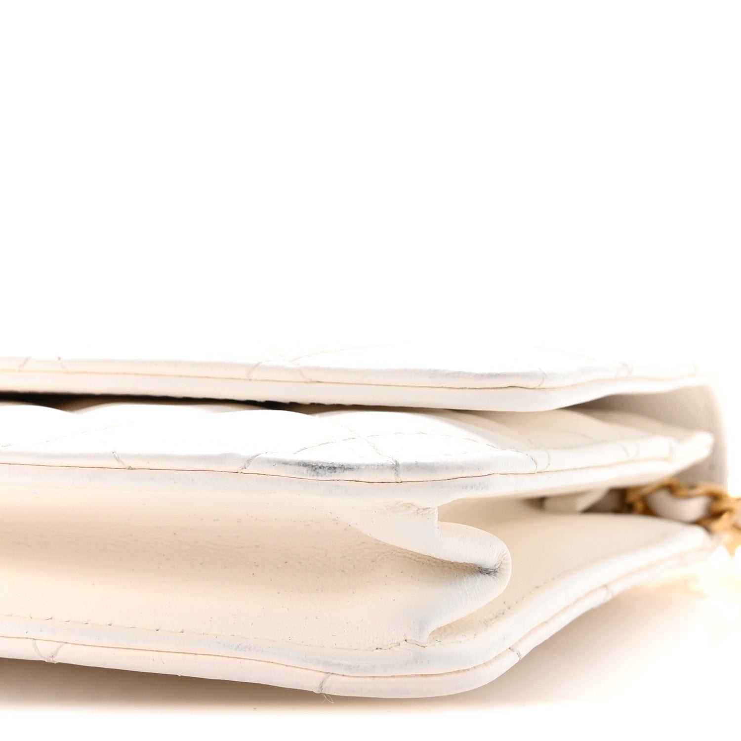 Chanel Lambskin Quilted Romance Wallet On Chain WOC White 11 of 12
