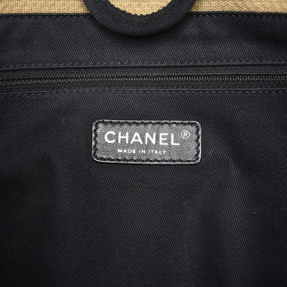 Chanel Canvas Small Deauville Tote Beige Black 6 of 10