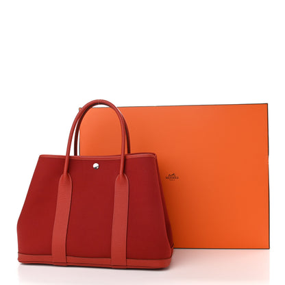 Hermes Toile Negonda Garden Party Tote 36 MM Rouge Piment 10 of 10