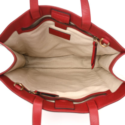 Gucci Soft GG Supreme Monogram Web Bosco Patch Vertical Tote Beige Malva Hibiscus Red 5 of 11