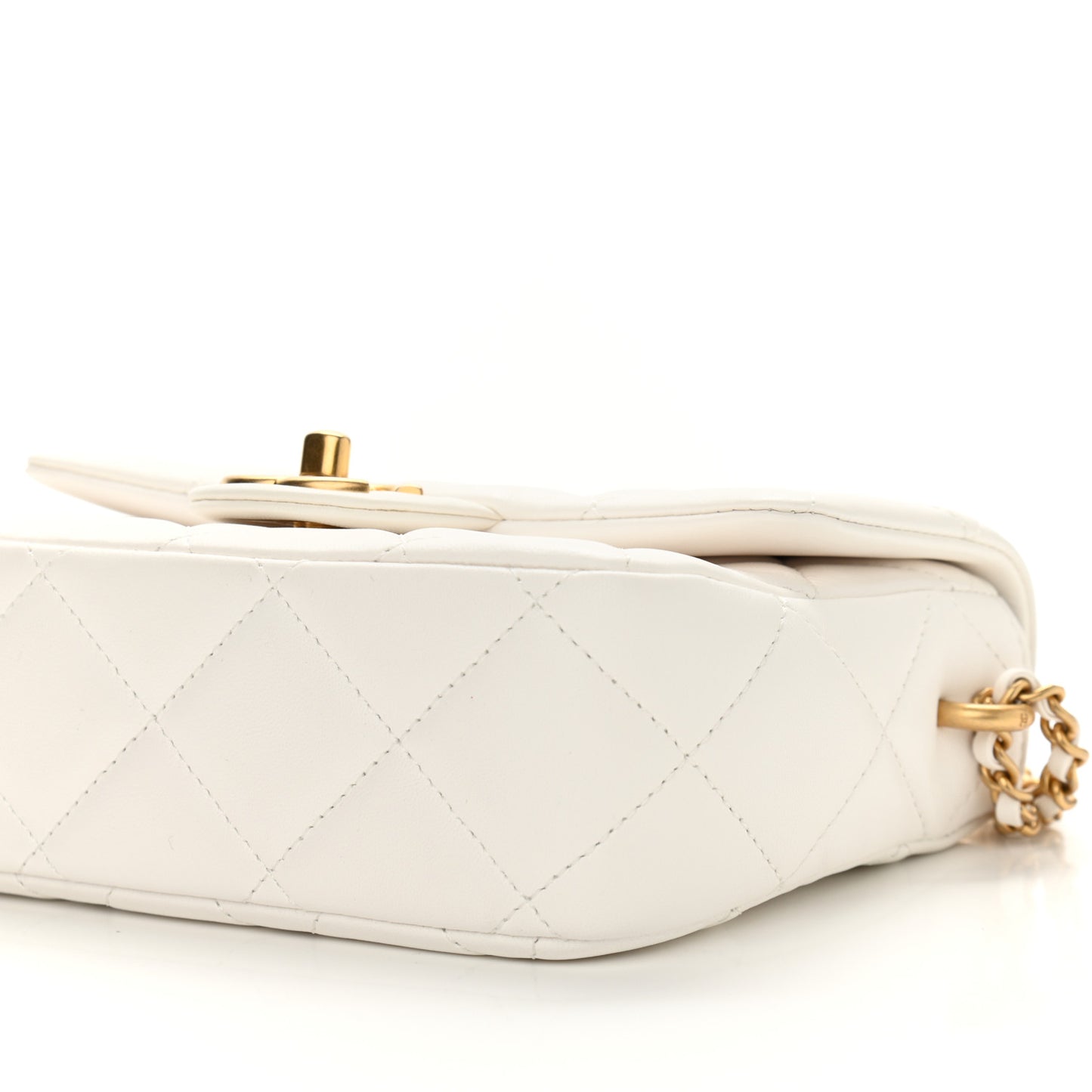 Lambskin Quilted Mini My Perfect Flap White