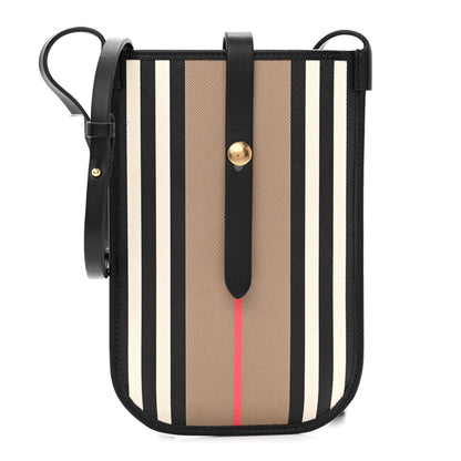 Burberry E-Canvas Calfskin Icon Stripe Anne Phone Case With Strap Archive Beige 1 of 11