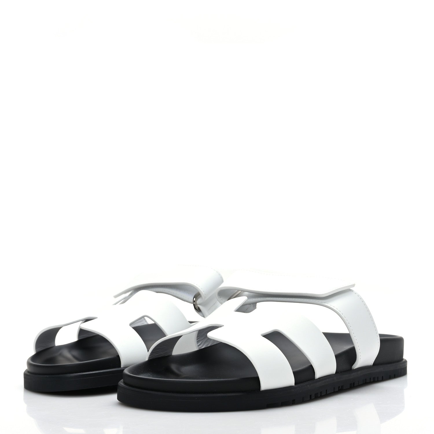Hermes Calfskin Womens Chypre Sandals 41 White 3 of 8
