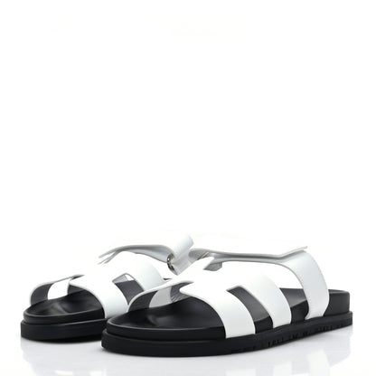 Hermes Calfskin Womens Chypre Sandals 41 White 3 of 8