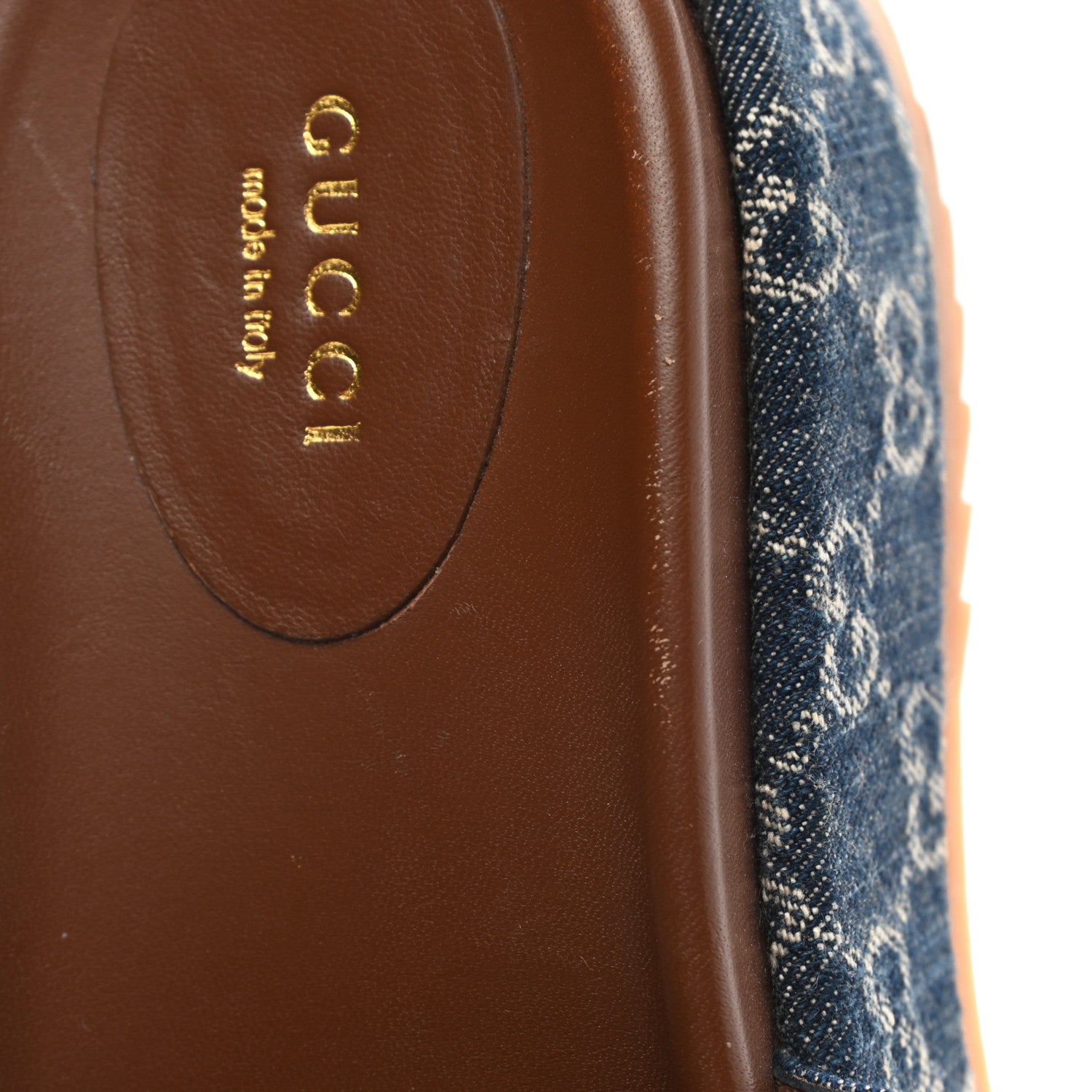 Gucci New Denim GG Monogram Angelina Platform 55mm Slide Sandals 39.5 Blue Tea 9 of 12
