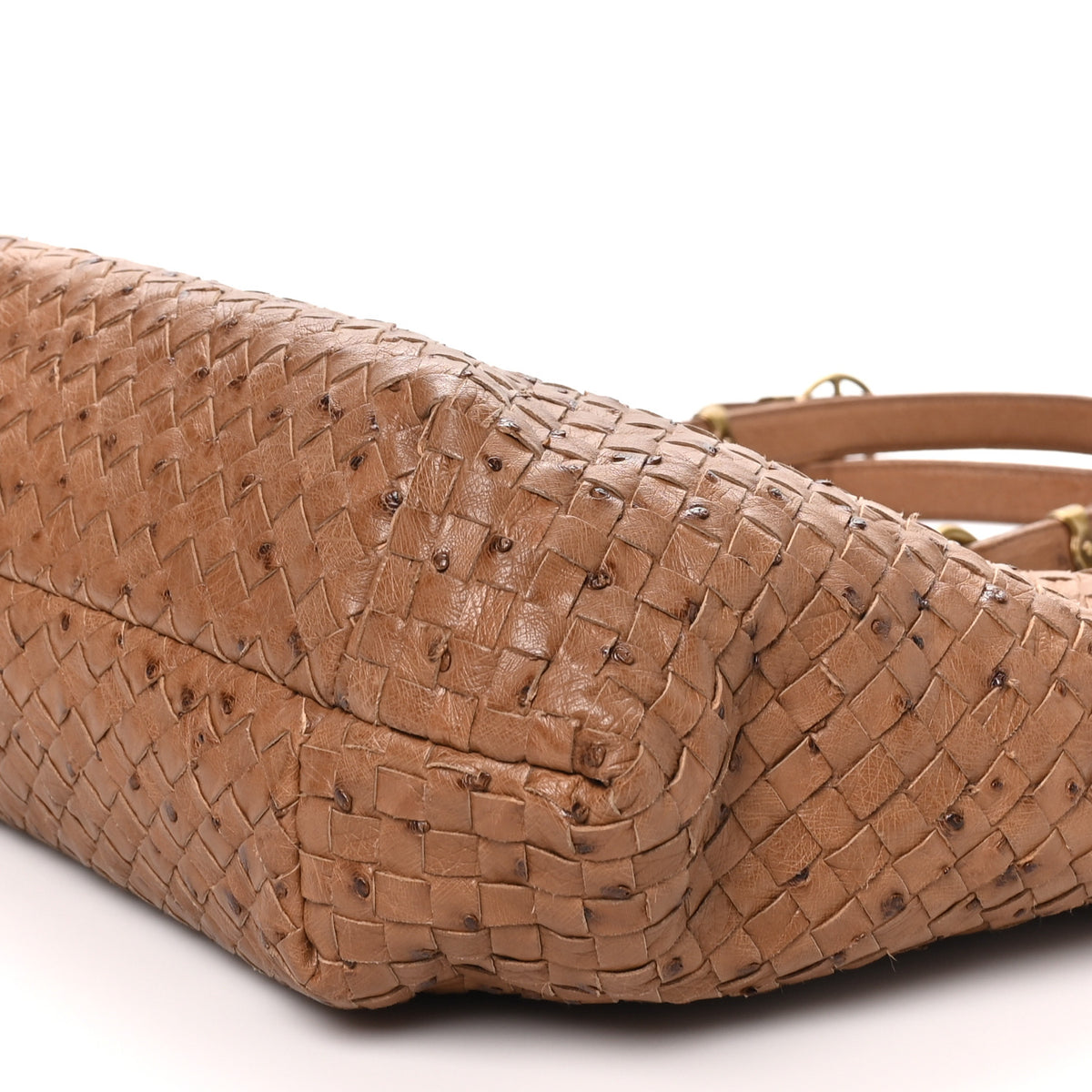 Bottega Veneta Ostrich Intrecciato Large Capri Tote Noce 9 of 9