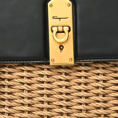 Salvatore Ferragamo Smooth Calfskin Wicker Small Boxyz Black 8 of 9