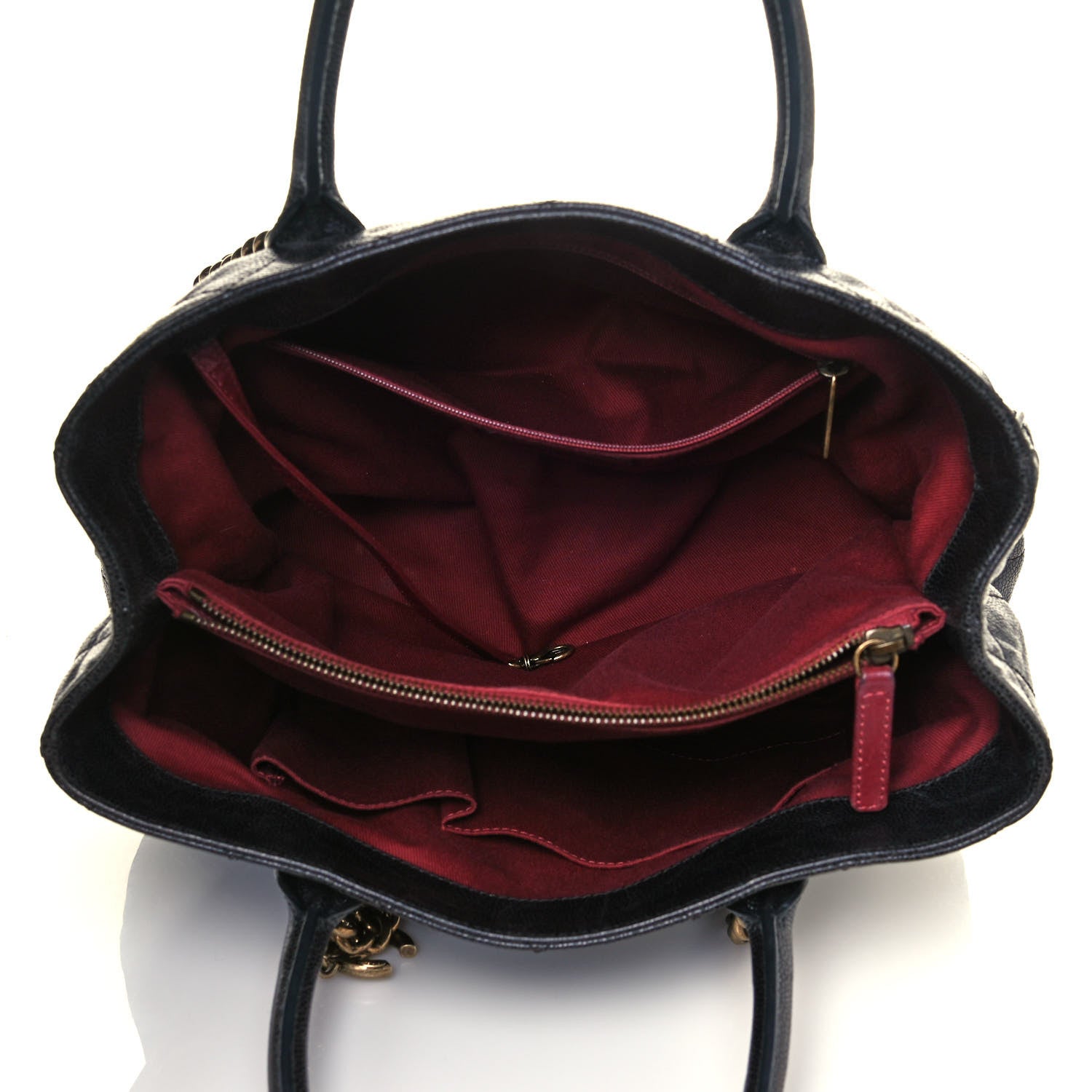 Chanel Glazed Caviar Quilted Small Shiva Tote Black 5 of 16