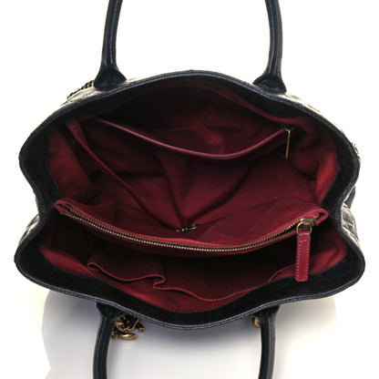 Chanel Glazed Caviar Quilted Small Shiva Tote Black 5 of 16