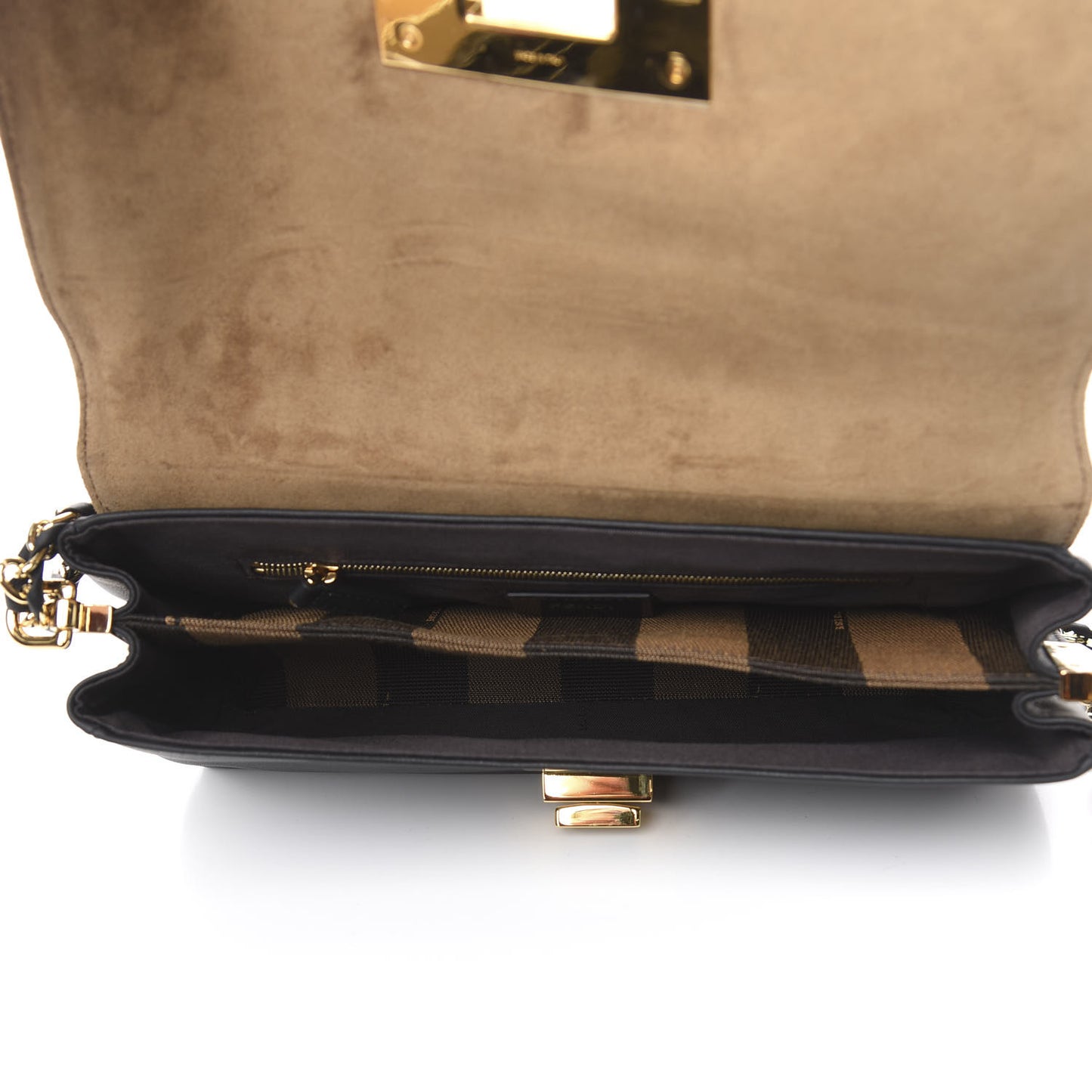 Calfskin Paris Pequin Small Shoulder Bag Black