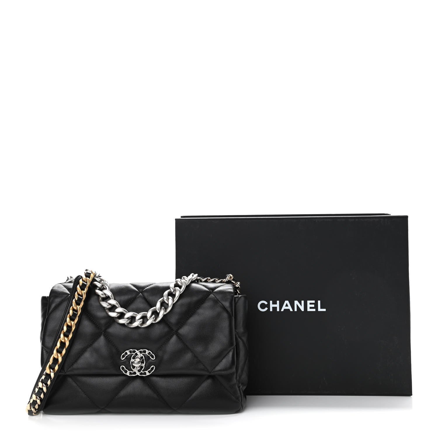 Chanel Lambskin Quilted Large Chanel 19 Flap Black 11 of 11