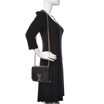 Louis Vuitton Calfskin Chain Louise MM Black 2 of 11
