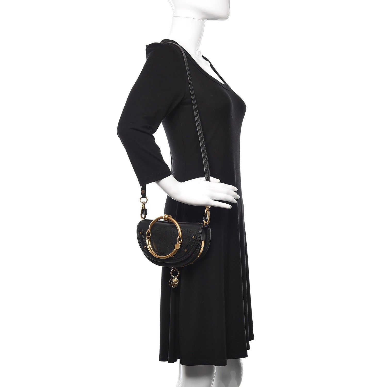 Chloe Calfskin Small Nile Bracelet Minaudiere Bag Black 2 of 11