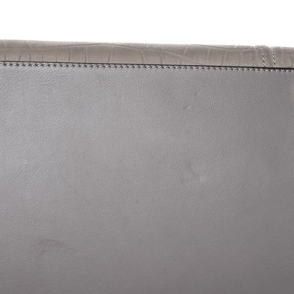 Celine Crocodile Embossed Nubuck Medium Phantom Luggage Grey 11 of 12