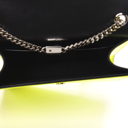Saint Laurent Patent Grain de Poudre Small Monogram Kate Satchel Neon Yellow 4 of 8