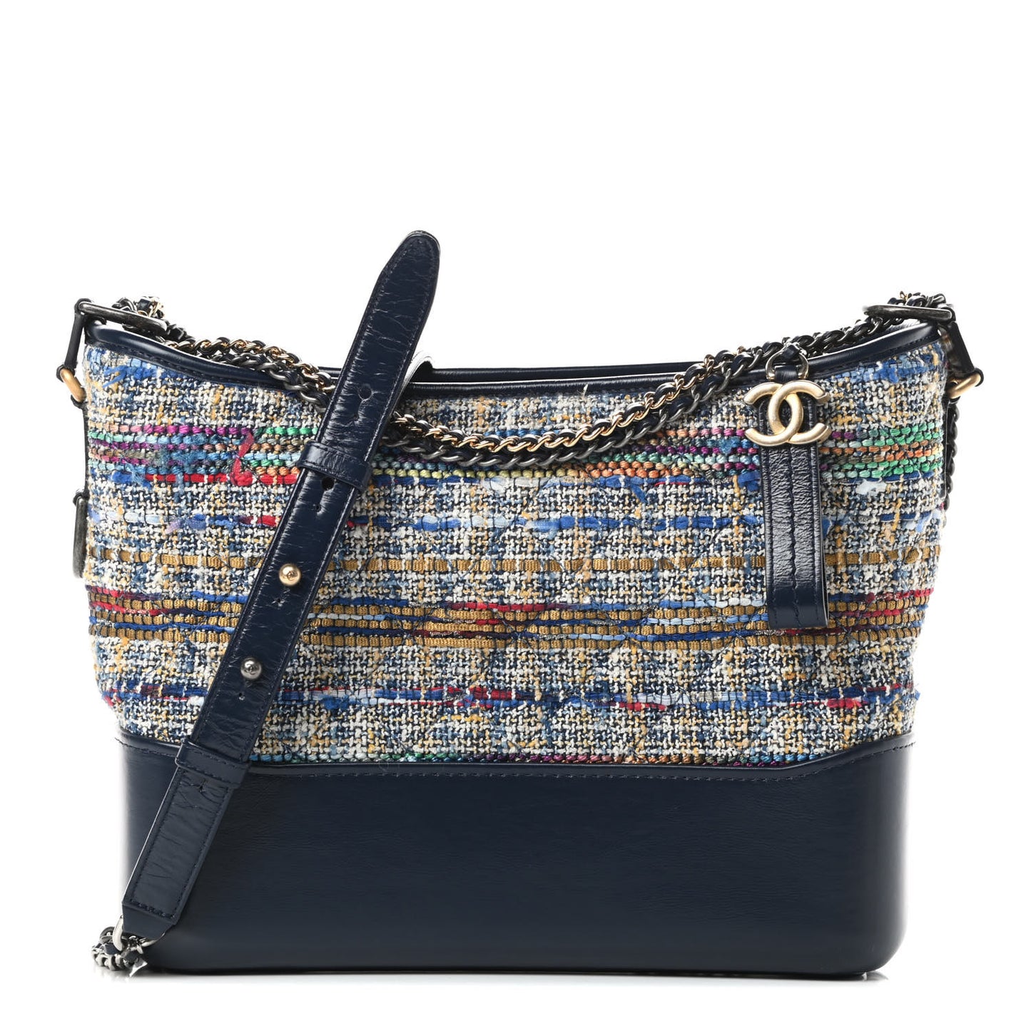 Tweed Calfskin Medium Gabrielle Hobo Blue