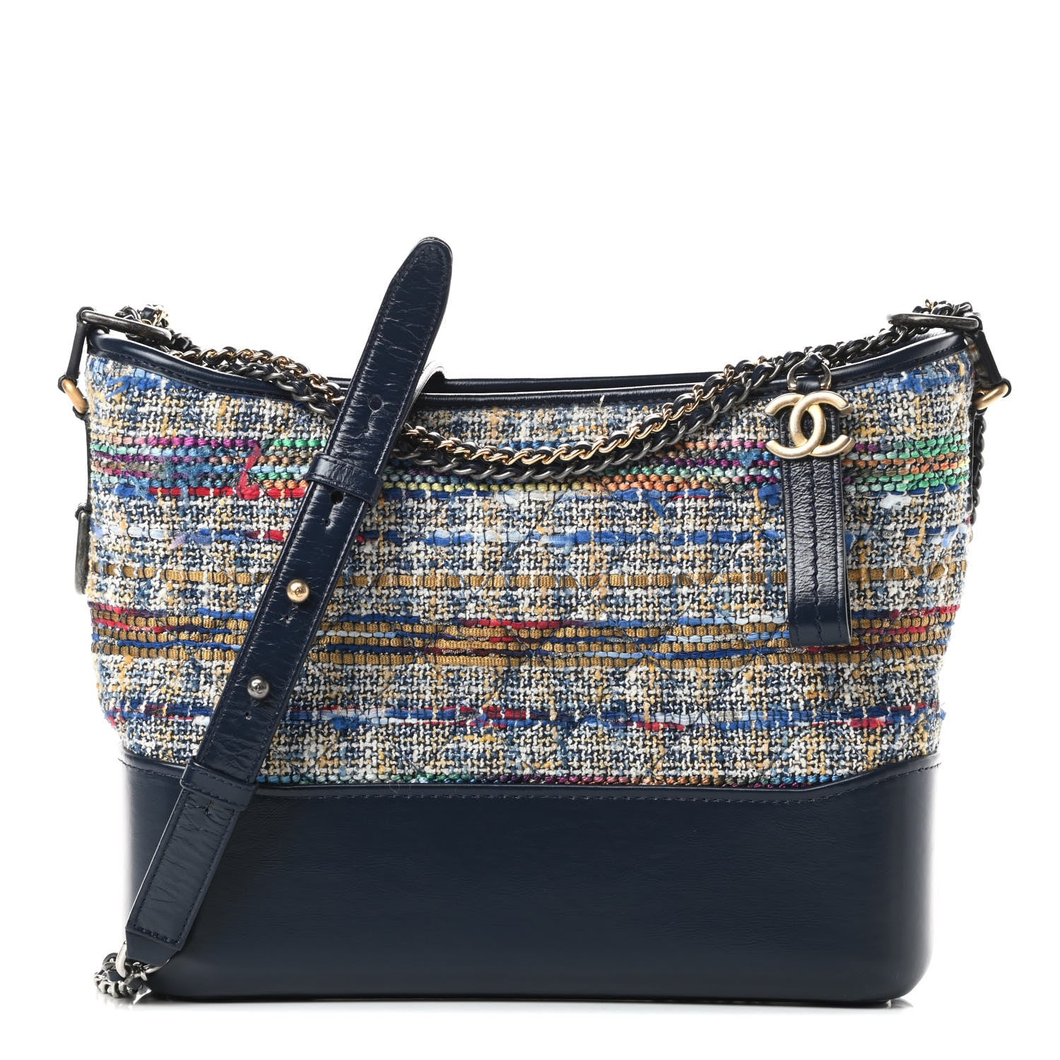 Chanel Tweed Calfskin Medium Gabrielle Hobo Blue 1 of 11