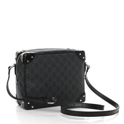 Gucci GG Supreme Monogram Selleria Calfskin Square Messenger Bag Black 3 of 14